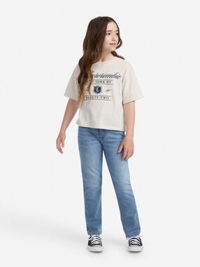 Girls Abercrombie High Rise Straight Fit Jeans